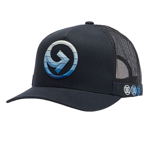 Golf Hats / G/FORE / STRIPED QUARTER G COTTON TWILL TRUCKER HAT - Ink